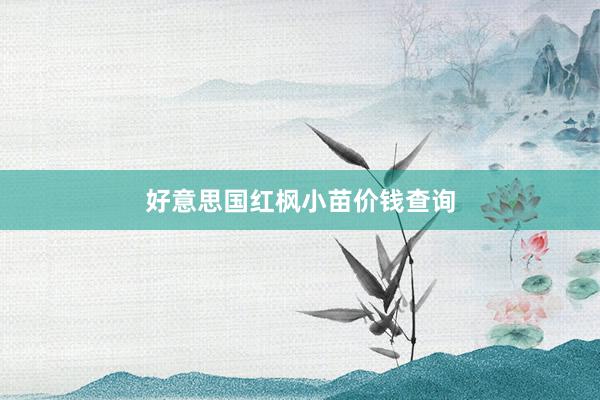 好意思国红枫小苗价钱查询